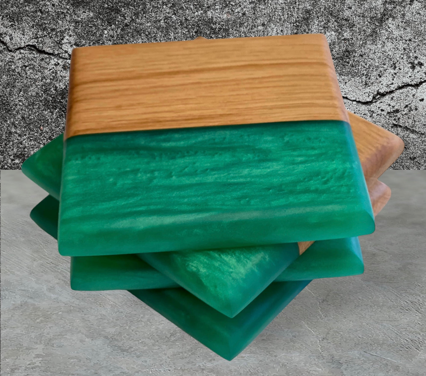Timber and Resin Coasters (Set of 4)