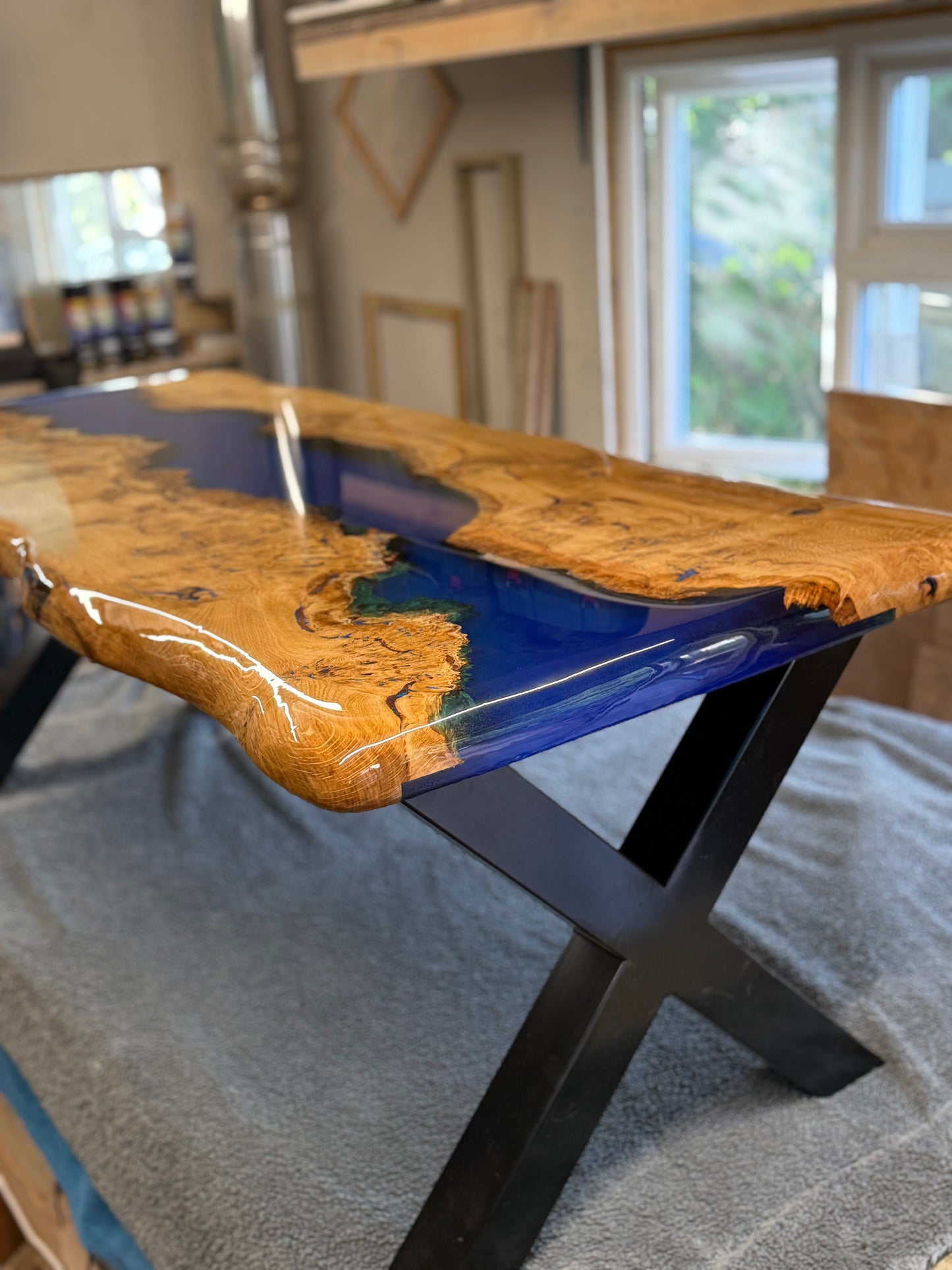 Resin River Table with LED’S