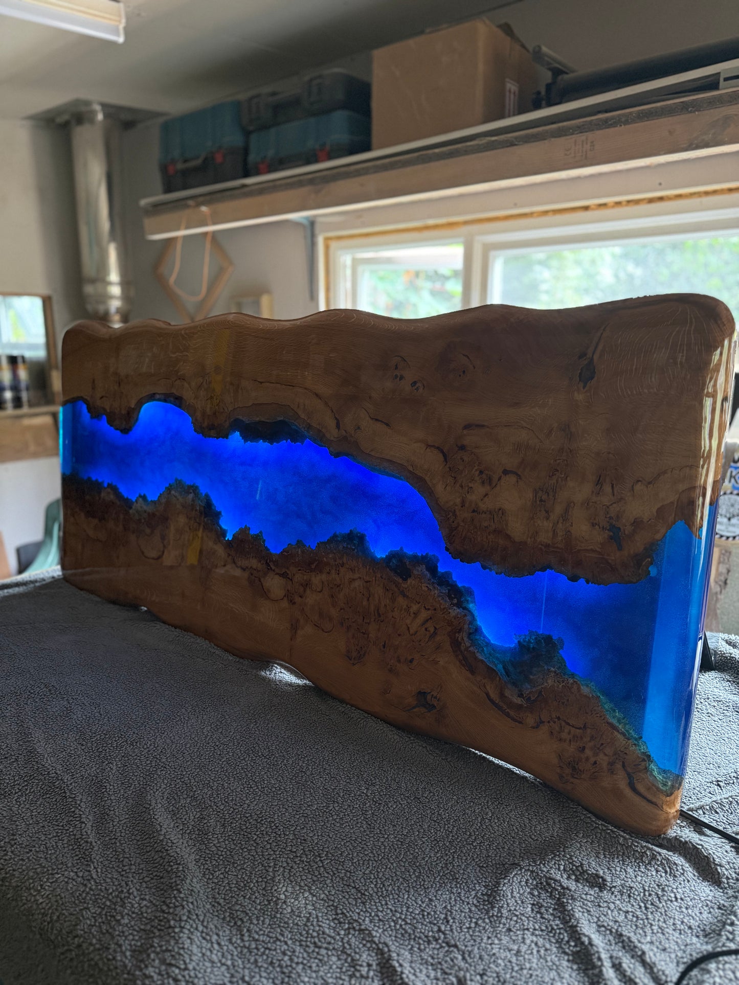 Resin River Table with LED’S