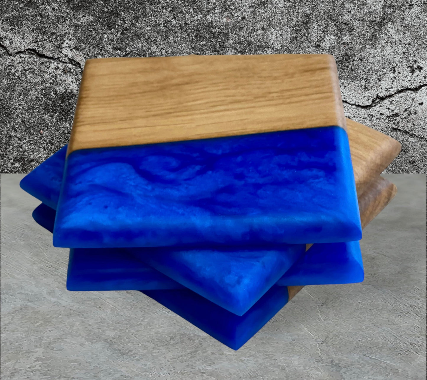 Timber and Resin Coasters (Set of 4)