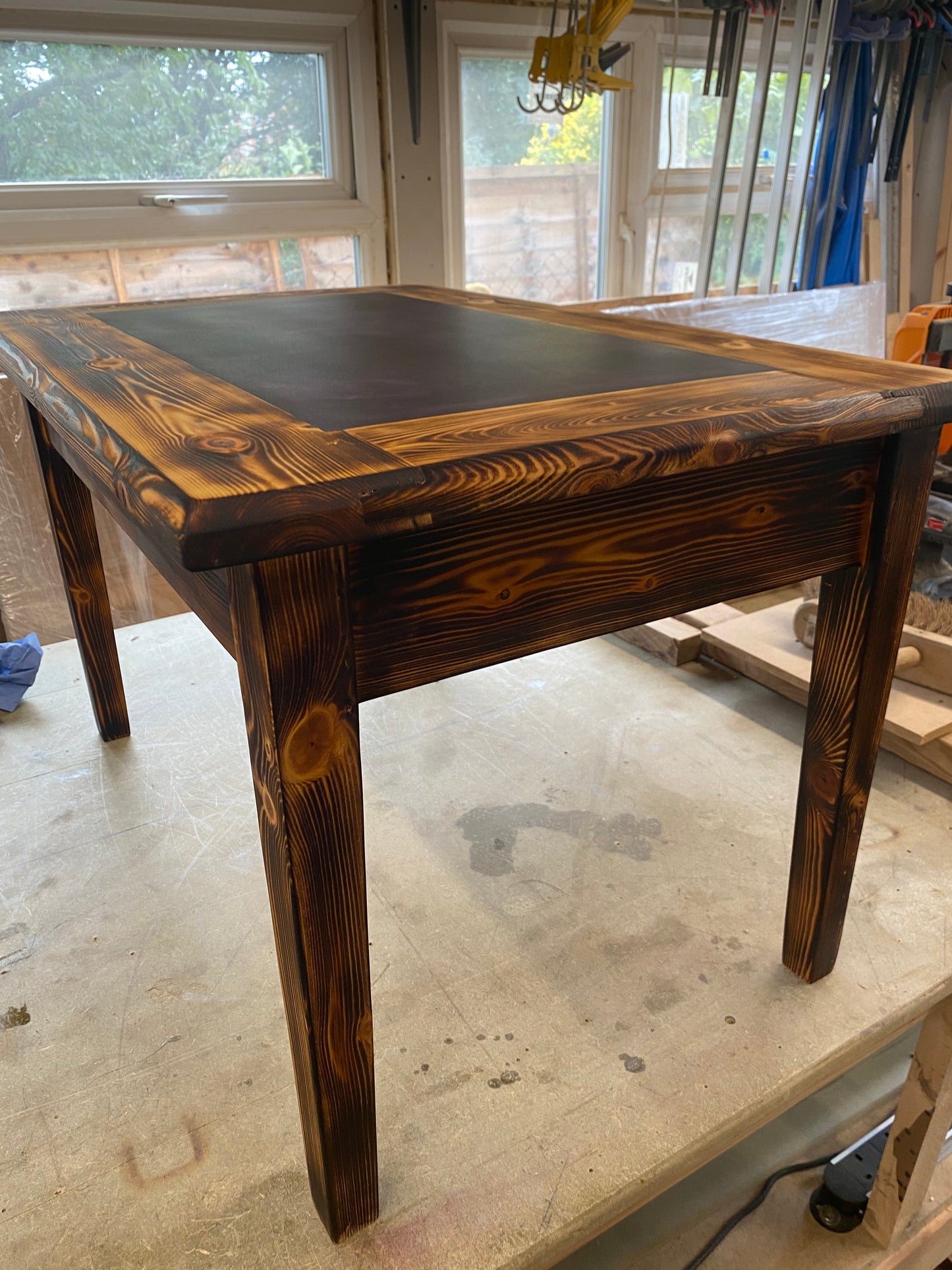 Burnt Pine and Resin Table