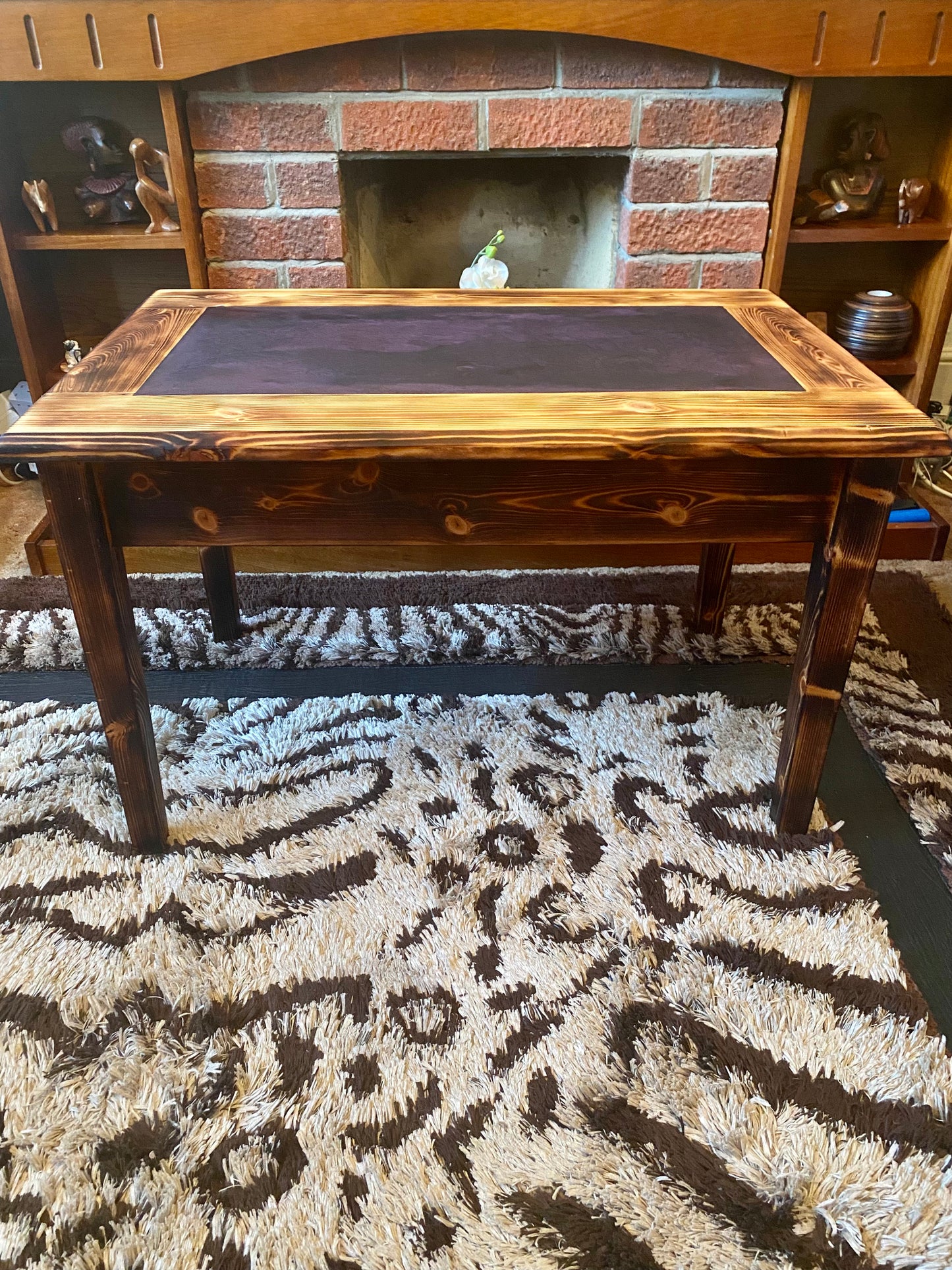 Burnt Pine and Resin Table